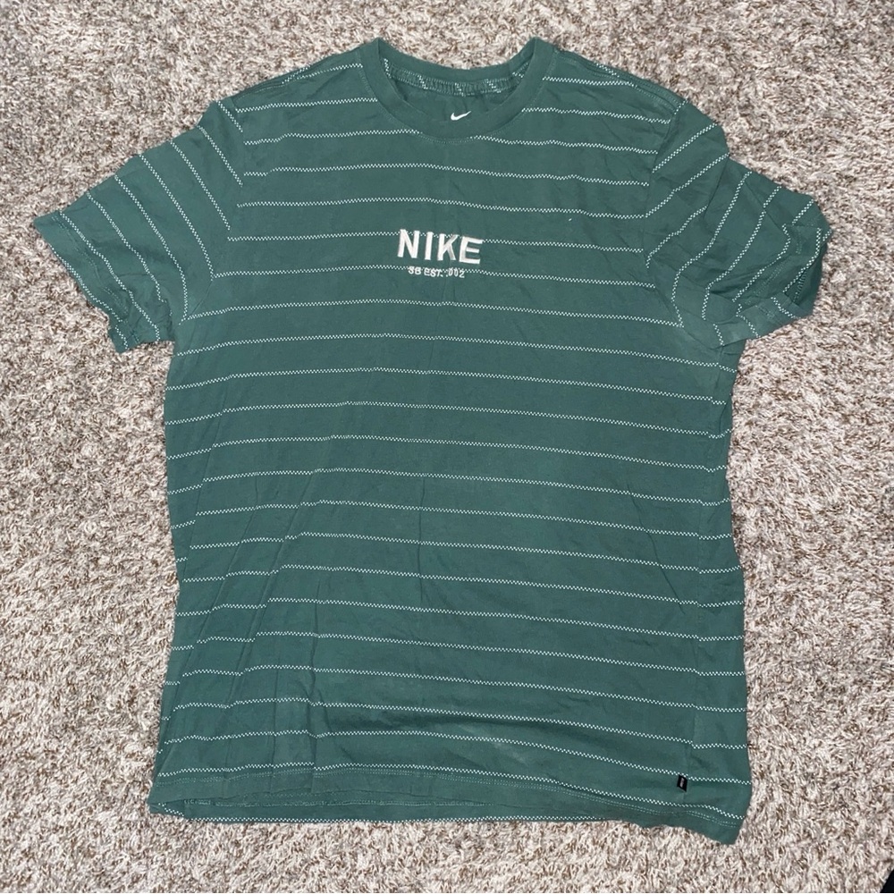 Nike Men's Teal Striped Tee